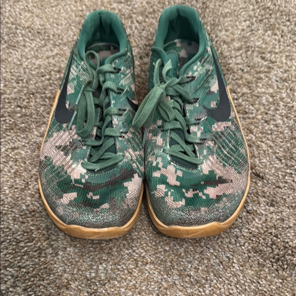 Nike Green and Tan Metcon Sneakers